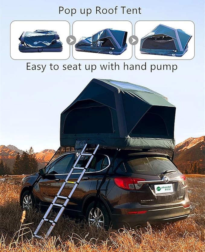 Waterproof Portable Inflatable Car Roof Top Tent Camping Tent with Skylight for Family Outdoor Camping Fishing