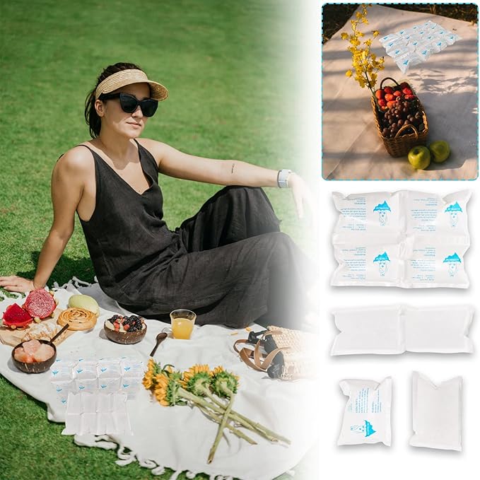 Reusable Ice Packs for Cooler Dry Ice Pack for Shipping Frozen Food & Perishables Storage & Mailing | Leak-Proof Long Lasting Cold Freezer Ice Packs for Lunch Bags & Insulated Boxes