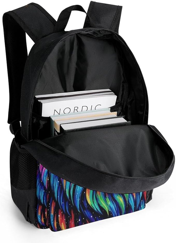Lightweight Rucksacks for Climbing Outdoors Walking Cycling, Large Capacity Anti-Theft Multipurpose Carry On Bag, Galaxy Lion Art Camping Outdoor Backpack