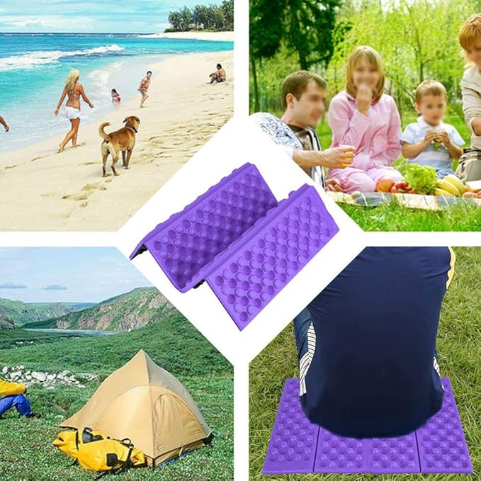 VGEBY1 Camping Foam Pad, Foldable Seat Cushion Waterproof Folding Camping Mat Foam Seat Pad (+Black)