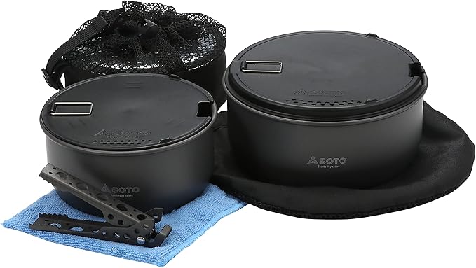 SOTO Navigator Camping Cookware Set - Slip and Shock Resistant, Corrosion Resistant, Multi-Functional