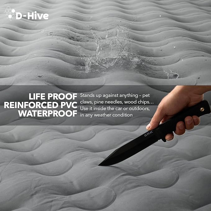 D-Hive Unbeatable Durability 6-6.5" Truck Bed Air Mattress, Durable Extra Thick 300D Oxford Fabric, Quick Easy Set-Up w/Electric Pump,Truck Camping Mattress Compatible with F150, Ram, Tundra