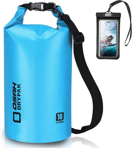 Waterproof Dry Bag, 5L/10L/20L/30L/40L Roll Top Lightweight Storage Backpack with Phone Case for Women & Men, Floating Waterproof Sack for Travel, Swimming, Kayaking, Paddle Board, Camping & Beach