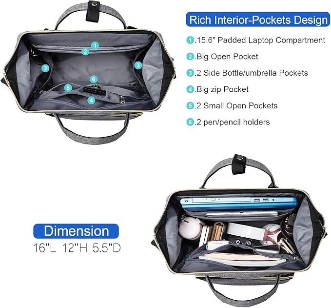 LOVEVOOK Nurse Backpack Laptop Backpack for Women with Stethoscope Case & USB Charging Port Anti Theft Travel Backpacks Doctor Bag Fits 15.6 Inch Laptop and Notebook,Grey