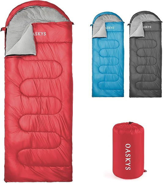 oaskys Camping Sleeping Bag - 3 Season Warm & Cool Weather - Summer Spring Fall Lightweight Waterproof for Adults Kids - Camping Gear Equipment, Traveling, and Outdoors