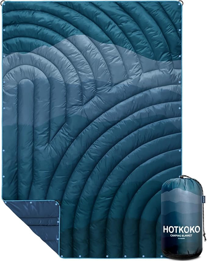 Camping Blanket,Lightweight Puffy Printed Camping Blanket Packable Outdoor Blanket for Camping,Traveling, Stadium, Hiking, Picnics