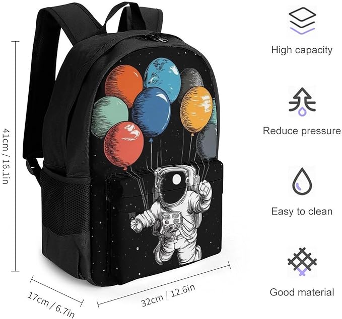 Supdreamc Backpack Lightweight Anti-Theft Multipurpose Trippy Space Astronaut Planet Art Shoulder Bag Large Capacity Travel Hiking Backpack With Padded Straps