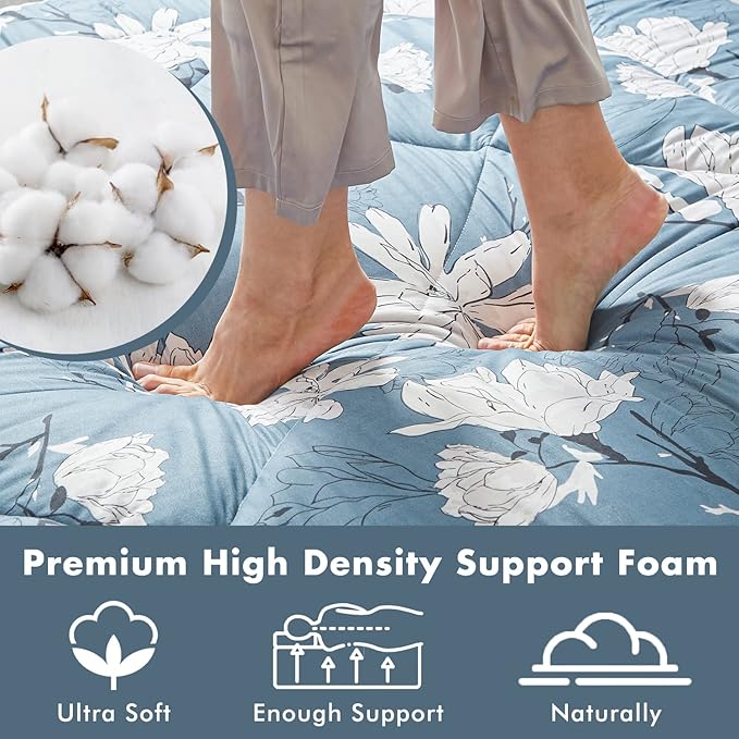 Japanese Twin Foldable & Portable Roll up Camping Mattress, Thicken Sleeping Mattress with Flower Pattern