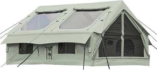 EROMMY 4/6/8/12 Person Inflatable Tent with Skylight, 4 Season Blow Up Tents with Hand Pump for Outdoor Camping & Hiking, Easy Set-up Windproof Sunproof Waterproof