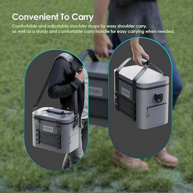 34 Can Soft Cooler Soft Ice Bag Deep Freeze Cooler Ice Chest Collapsible Leak-Proof for Beach Coolers Travel Cooler for Camping, Kayaking, Fishing
