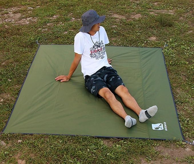 Bringsine Tent Footprint,Waterproof Camping Tarp,Ground Sheet Mat Floor to Elevate Your Camping,Hiking,Backpacking,Hammock,Beach Experience+Tent Stakes(71"x83")