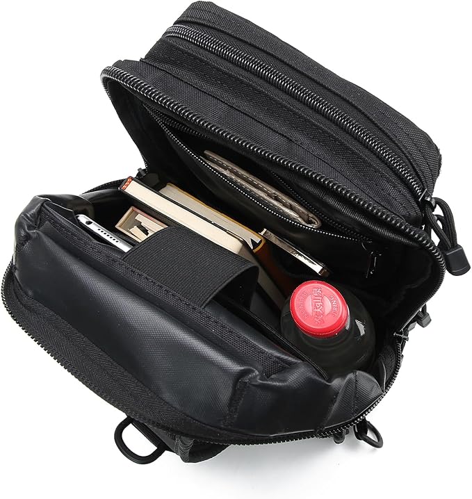 EDC Sling Bag Tactical Shoulder Sling Bag Small Military Crossbody Pack Tactiacal Backpack Rover Chest Bag Pack (Black)