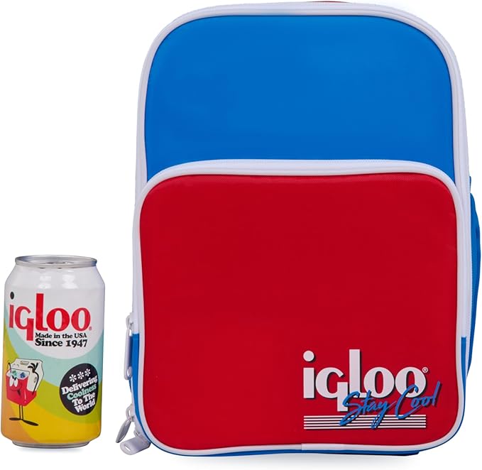 Igloo Retro Insulated Mini Backpack; Red, White & Blue