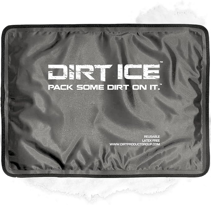Dirt Ice - Gel Ice Pack - Large - 14.5"x10.5" - Ice Packs for Injuries Reusable - Swelling, Bruising & Sore Muscles - Pain Relief - Shoulder, Neck, Back, Elbow, Foot & Knee Ice Pack Wrap - Cold Pack