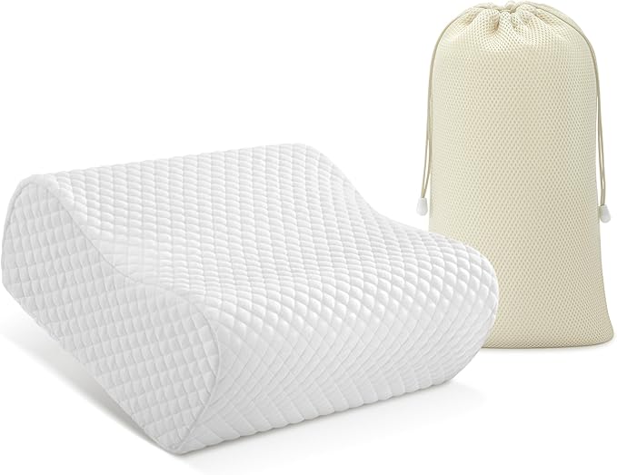 AM AEROMAX Travel Contour Memory Foam Pillow, Cervical Pillow for Neck Pain Relief, Neck Orthopedic Sleeping Pillows for Side, Back and Stomach Sleepers.