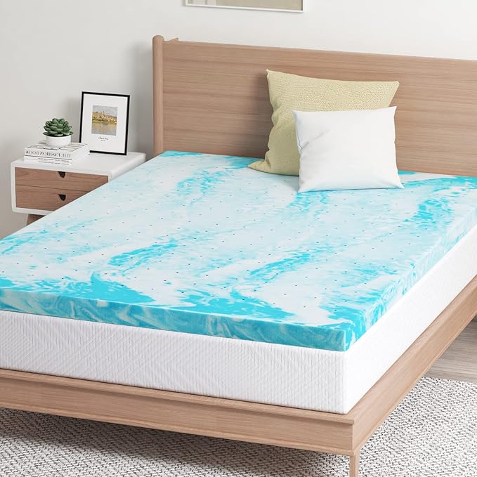 EGO Topper 3 Inch Twin Memory Foam Mattress Topper, Cooling Gel Foam Mattress Topper for Pressure Relief, Ventilated Design Bed Topper in a Box, CertiPUR-US Certified, 38"×75", Medium