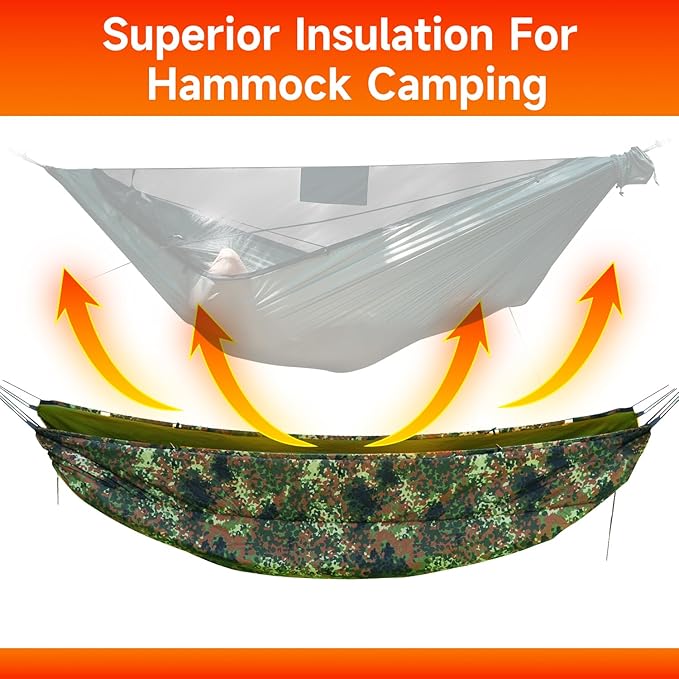 Hammock Underquilt for Camping Hammock, Warm Insulation Ultralight 4 Season Under Quilt for Hammocks, Portable for Hiking, Backpacking
