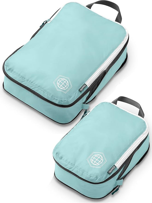 Compression Packing Cubes Set for Carryon Suitcases- Lightweight, Durable Clothes Organizer