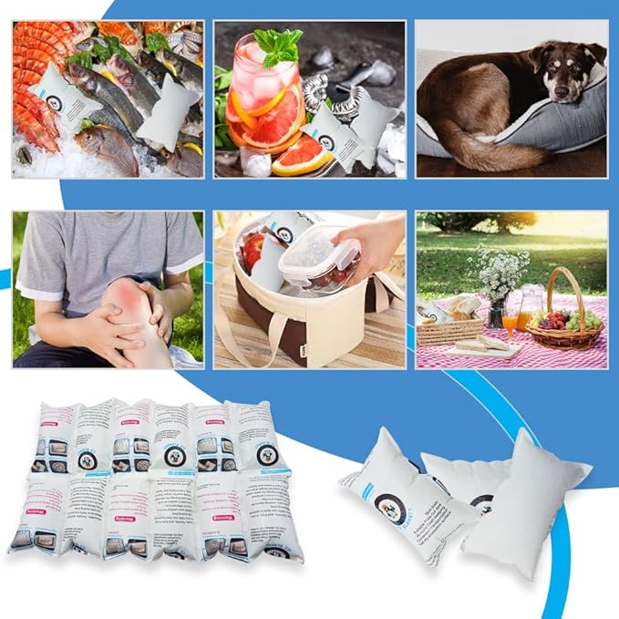 Cold Packs for Shipping Dry Ice for Shipping Frozen Food, Shipping Ice Packs Long Lasting Freezer Pack 14x13'' Keep Food Cold Fresh, Flexible Shipping Gel Ice Pack for Coolers, 12 Dry Ice Pack Sheets