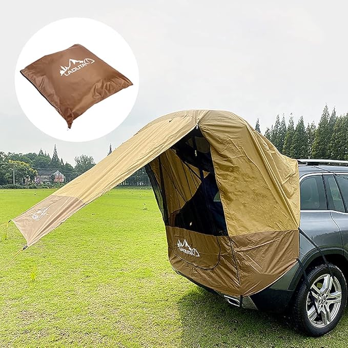 SUV Tailgate Tent with Awning,Waterproof SUV Tents for Camping, Car Hatchback Truck Roof Canopy Sun Shade Privacy Shelter for Outdoor Travel, Universal Fit Most SUV
