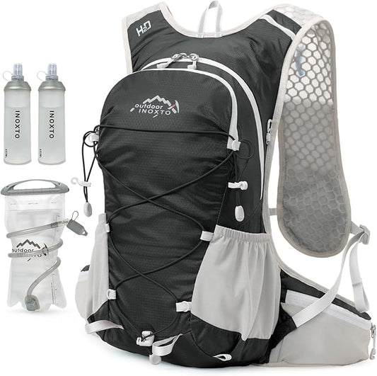 IX INOXTO Hydration Backpack, 18L Lightweight Hiking Backpack with 2L Water Bladder Daypack Women Men, Water Backpack Insulated Hydration Pack for Hiking, Running, Festival, Cycling