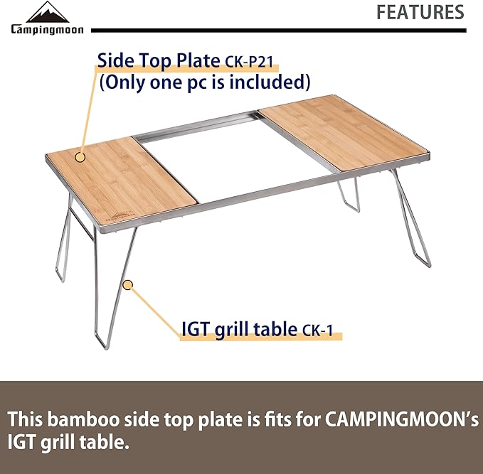 camping moon IGT Top Board Bridge Table Bamboo Side Plate CK-P21