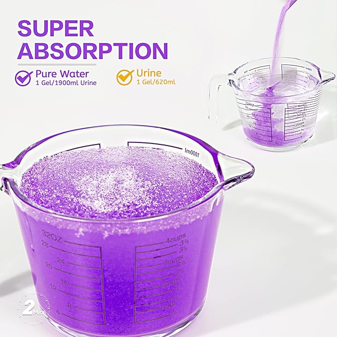 Wenge Urine Super Absorbent, Solidifier - 180 Use Pre Pee Powder for Toilet, Porta Potty Chemicals, Eco Absorbent Liquid Waste Gelling and Deodorizing Powder (Purple Lavender Scent)