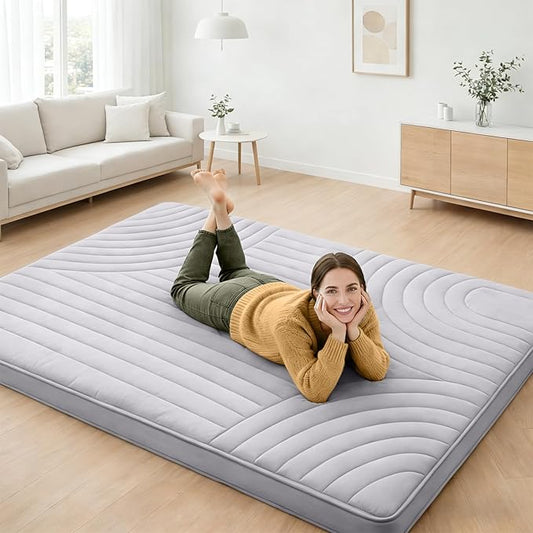 ZonLi Japanese Floor Mattress Futon Mattress, 4'' Thick Tatami Mat Foldable Mattress, Twin Size 75''x39'' Japanese Bed Sleeping Pad for Adults, Bedroom Dorm Camping