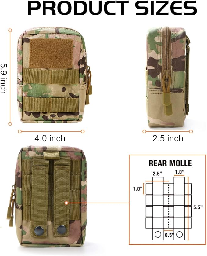 Gogoku 4-Pack Molle Pouch Tactical Molle Pouches Compact Utility EDC Waist Bag Pack