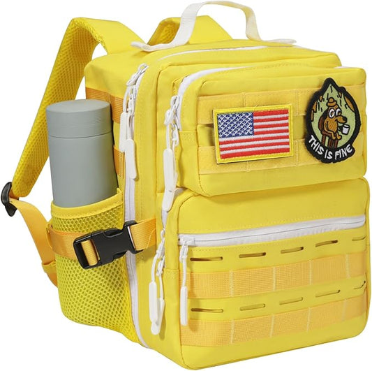 9L Mini Tactical Backpack for Men Women,Small Military Tactical Backpack for Sport,Gym,Hiking,Travel,Camping (Yellow)