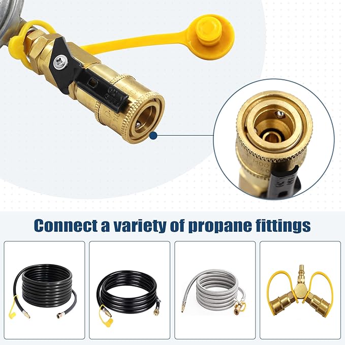 Magula Propane Quick Connect Adapter,1/4 in Propane Gas Grill Regulator with Quick Connect Fittings,Connect 5-50Lb Propane Tank to Grill,for heaters, Grills,Propane Regulator,RV Propane Regulator
