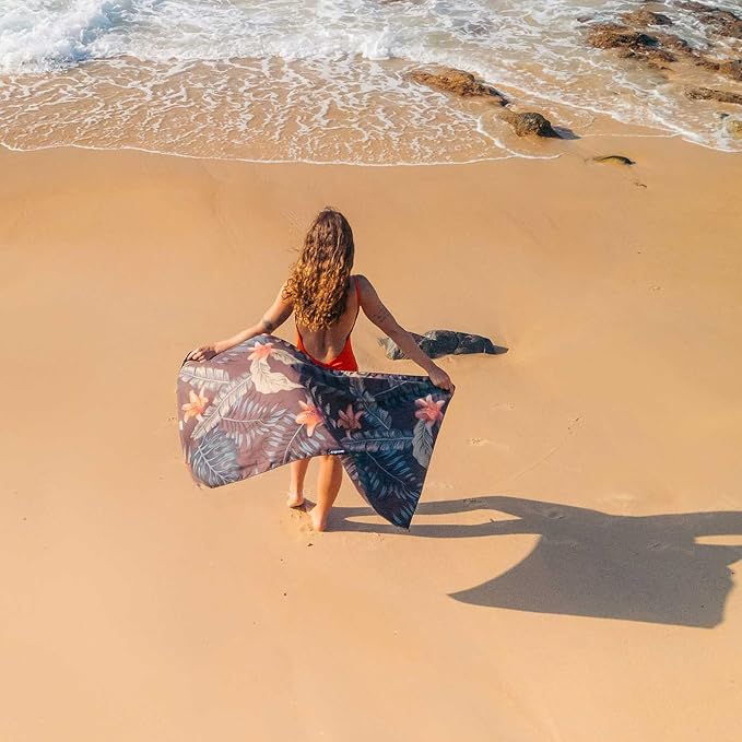 Nomadix Ultralight Towel - Quick Dry & Super Lightweight - Perfect As A Pack Towel to Save On Space - Made with Recycled Materials - Palms Night - 30x54