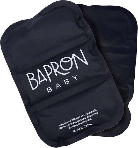 BapronBaby Reusable Ice Pack Coolers Kids Lunch Box Ice Packs, Slim Ice Packs for Lunch Bags, Set of 2 (Black)