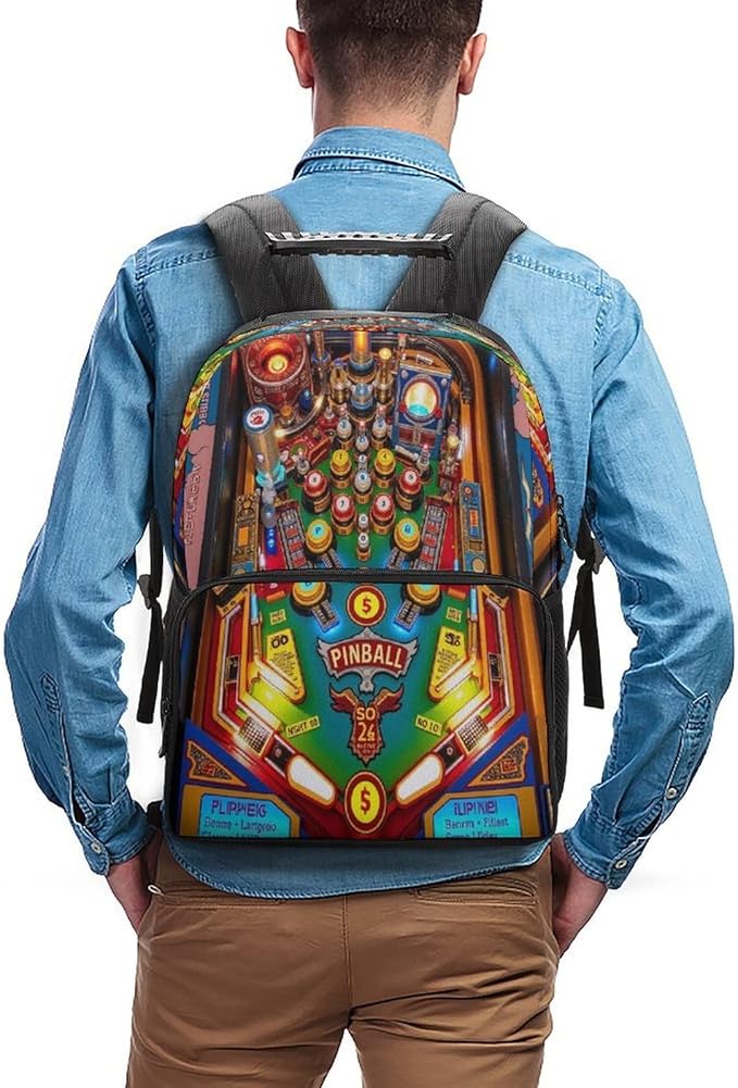 Rucksacks Lightweight Multipurpose Anti-Theft Cartoon Pinball Orange Shoulder Bag Big Capacity Laptop Book Bag Rucksack With Padded Straps