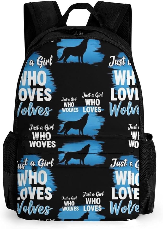 Convenient Anti-Theft Dual Shoulder Bag for Biking and Hiking Adventures, Cool Wolf, Travel Hiking Daypack