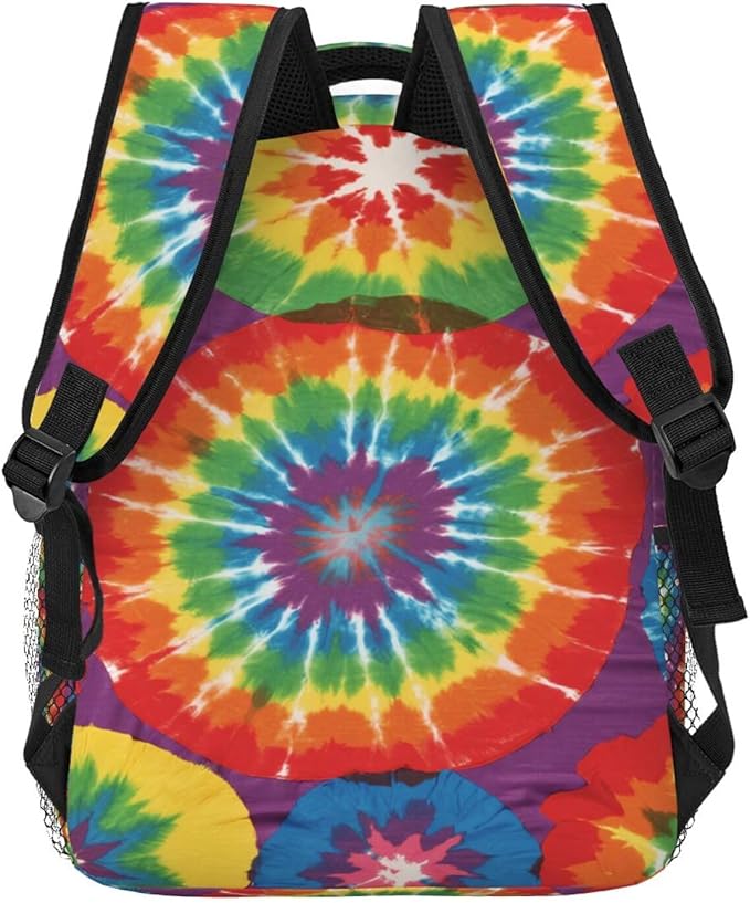 Lightweight Rucksacks for Climbing Outdoors Walking Cycling, Large Capacity Anti-Theft Multipurpose Carry On Bag, Colorfu Tie Dye Art Camping Outdoor Backpack