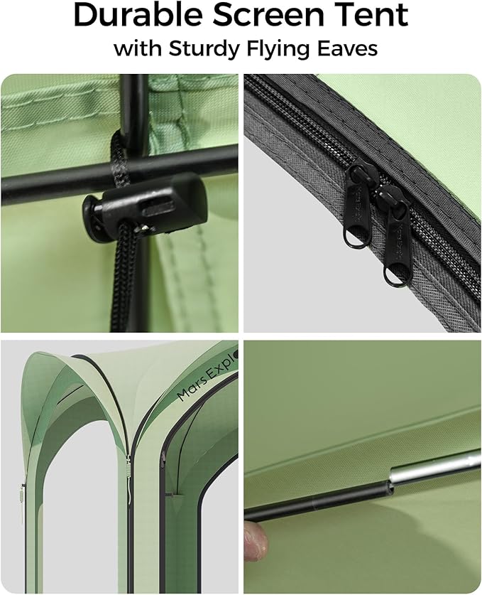 Pop-Up Screen Tent 10x10 FT, Outdoor Screen House with Mesh Walls – Instant Tent Shelter for Camping, Patio, Beach, Sports – Rainproof, Windproof, Sunshade - Green