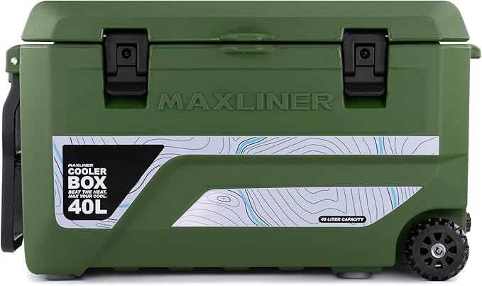 Max Cooler Box (40L) Outdoor Activities, Such as Camping, Fishing, Hiking, and picnics. Box Keeps Cold to 180 Hours (7.5 Day)