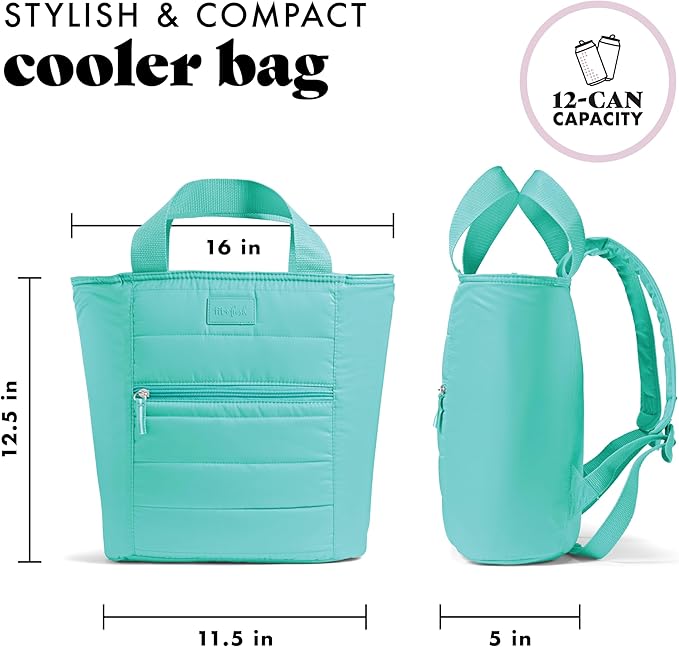 Fit & Fresh Carefree Cooler Collection – Insulated, Leakproof, Water-Resistant Tote & Mini Sling Bag for Summer Pool & Travel