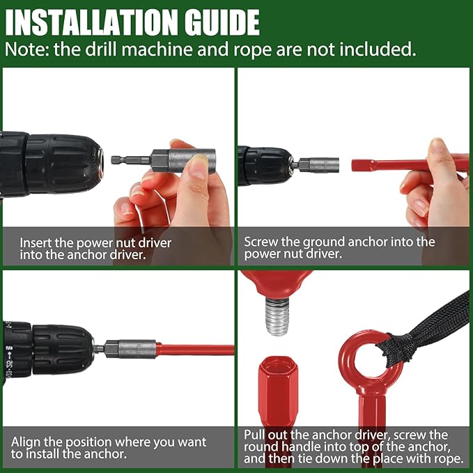 Gisafai 6 Pcs 30 Inch Long Ground Anchors Spiral Blade Earth Shed Anchor Kit Heavy Duty Tent Trampoline Hook 12 mm Thick Metal Swing Set Wind Stake for Mobile Home Canopies (Red)