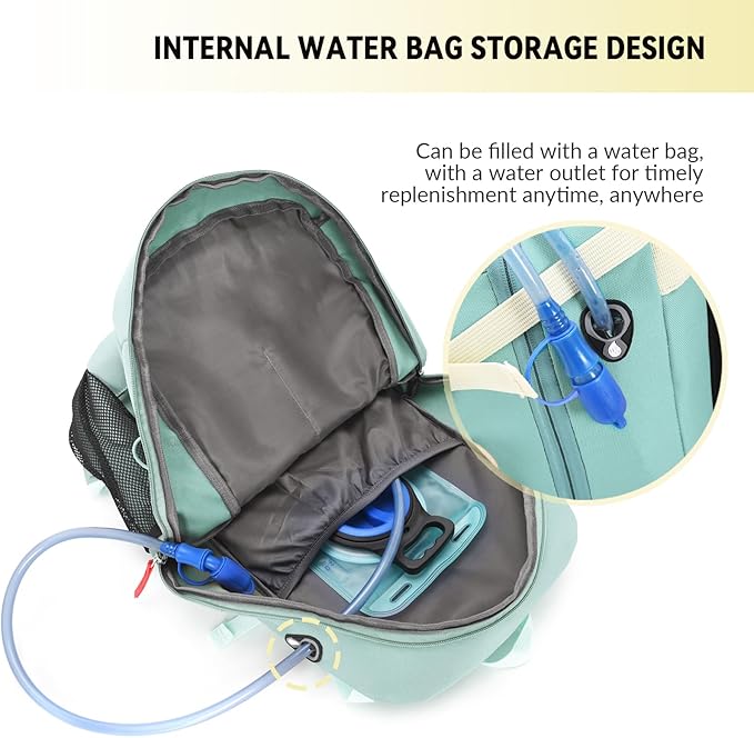 Bseash 40L Waterproof Hiking Backpack with Rain Cover, Outdoor Sport Travel Bag Daypack for Camping Climbing Skiing Cycling (Pea-green)