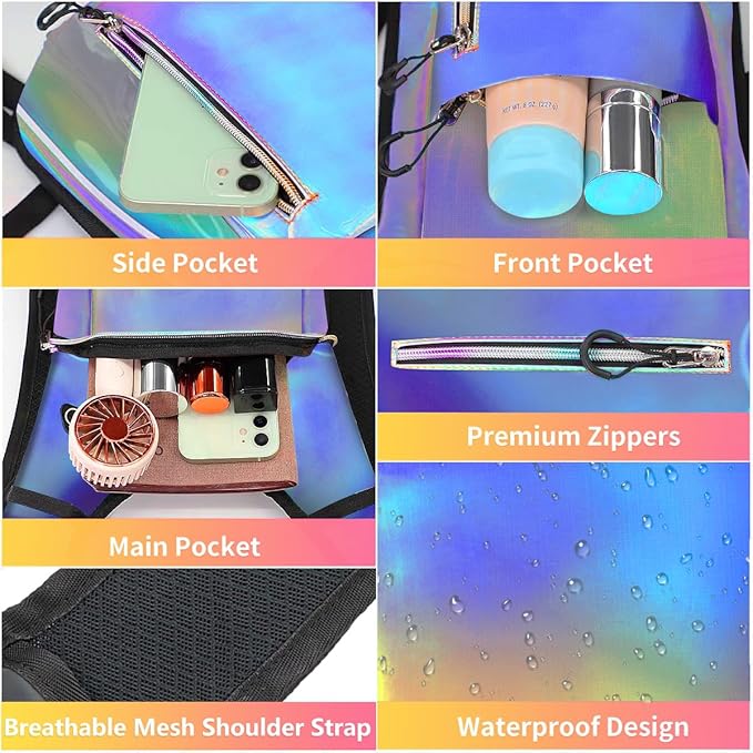 Hydration Backpack, Water Backpack with 2L Hydration Bladder, Rave Backpack Hydration Pack, Festival Essential for Raves, Hiking, Cycling, Climbing, Running, Outdoor, Camping and More