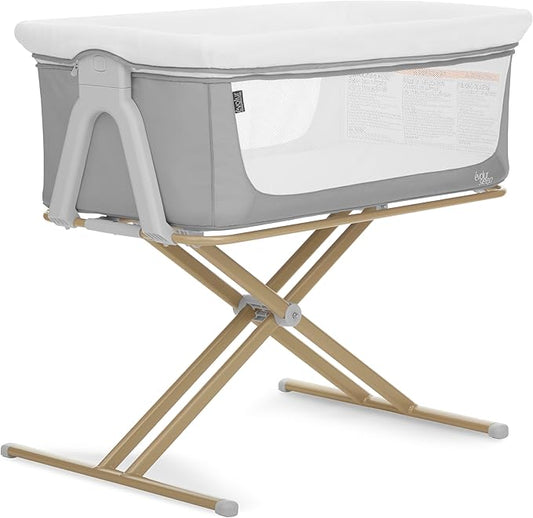 Evolur Orabelle Baby Bassinet & Bedside Sleeper, Breathable Mesh Sides, Plush Mattress Pad with Removable Cover, Tool-Free Assembly, Quick Foldable Steel Frame Compact Design with Travel Bag – Grey