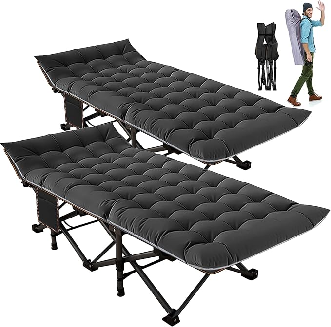 ABORON Camping Cot for Adults, Folding Sleeping Cot with Mattress, 500 lb Capacity Heavy Duty Outdoor Folding Sleeping Bed, Portable Cot Bed for Camping, Indoor Guest Use, Home & Travel
