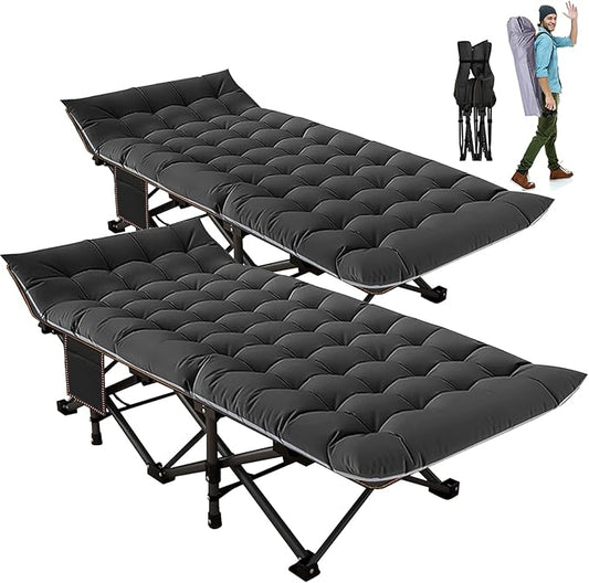 ABORON Camping Cot for Adults, Folding Sleeping Cot with Mattress, 500 lb Capacity Heavy Duty Outdoor Folding Sleeping Bed, Portable Cot Bed for Camping, Indoor Guest Use, Home & Travel