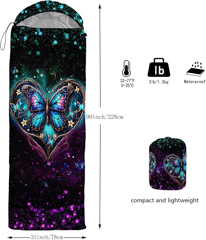 Sea Turtle Sleeping Bag for Kids Boys Girls,Ocean Themed Camping Gear,Waterproof Compact Sleeping Bag for Camping Backpacking Outdoor Hiking.