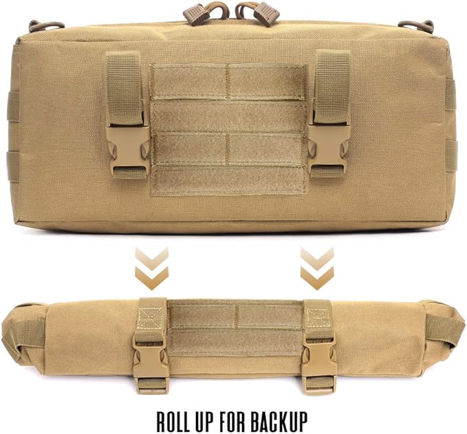 WYNEX Large Molle Pouch, Tactical Molle Bag Vertical Admin Pouch, Modular Utility Pouch Increment Side Pouch for Tactical Backpack Molle Rucksack Attachment, with Shoulder Strap For Use as Sling Bag