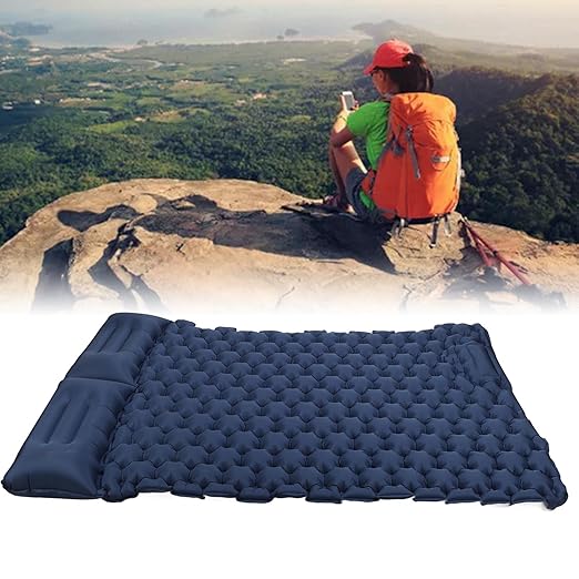 Inflatable Double Camping Mat with Pillow,Double Sleeping Pad, for Couples and Families Quick Inflation Design, Ideal for Outdoor Camping, Hiking, and Backpacking