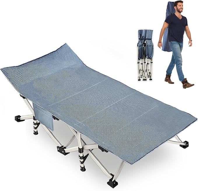 XXL Camping Cot Sleeping cots for Adults Oversize XXL Cots for Sleeping Extra Wide Camping Bed Folding Cot Heavy Duty with Carry Bag for Home Outdoor Travel