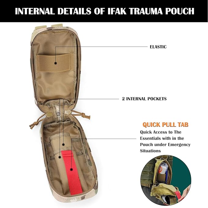 ifak Pouch Small Molle First aid Bag Empty Trauma Medical Bag Tactical Belt Pouch